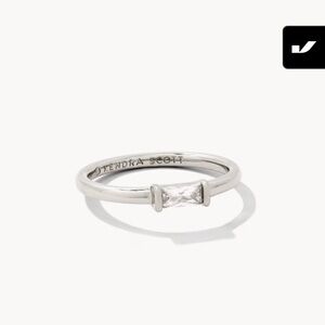 NWOT Kendra Scott Juliette Silver Band Ring in White CZ